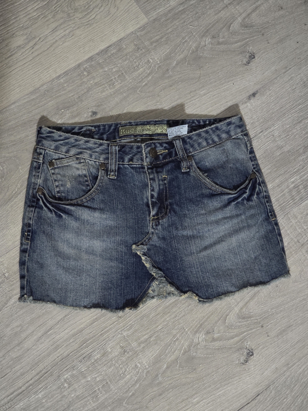 Mudd Dark Blue Distressed Denim Mini Skirt